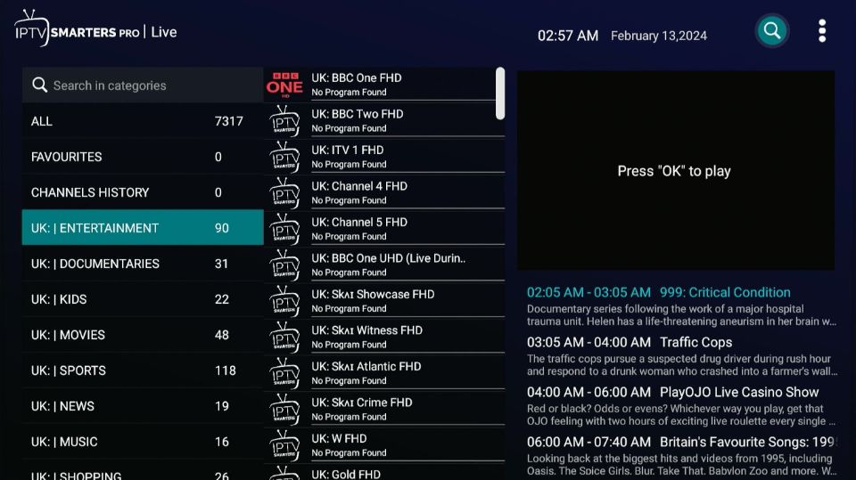 Naviguer entre chaînes IPTV