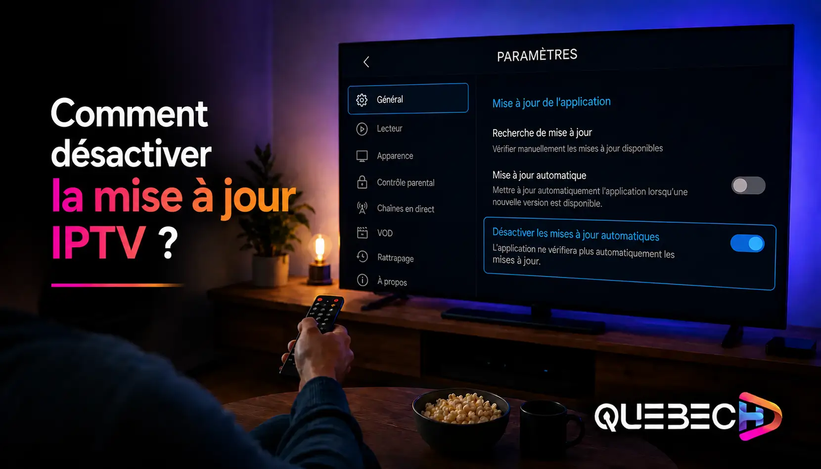 désactiver la mise à jour iptv